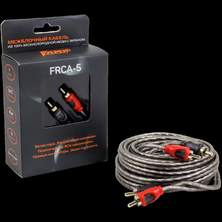 AMP FRCA-5 RCA-кабель 5 метров, 2 канала, медь+экран от ReLoud
