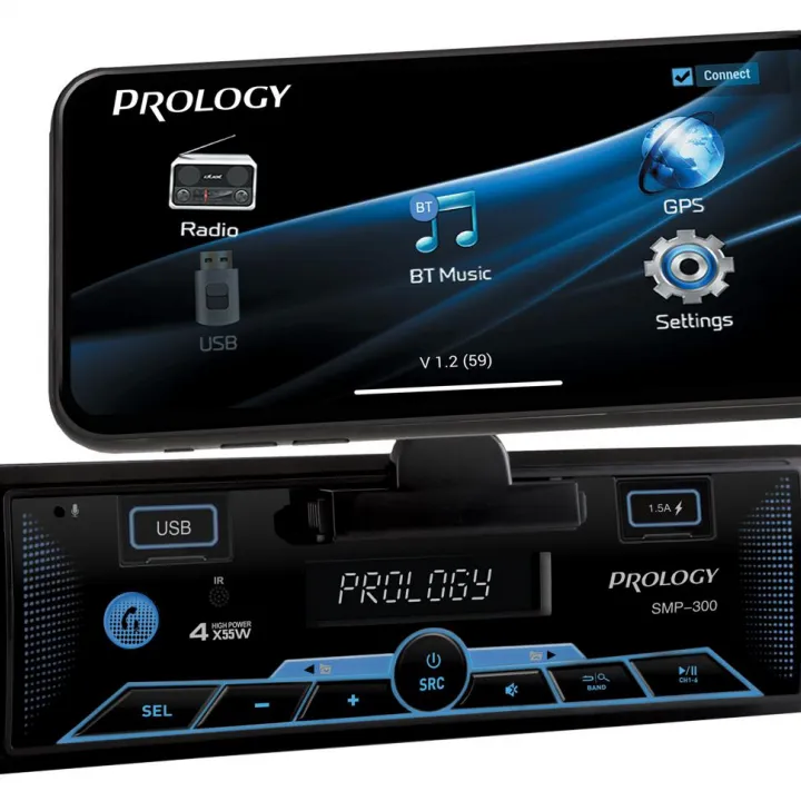 PROLOGY SMP-300 USB Bluetooth FLAC multicolor магнитола с магнитным держателем для смартфона от ReLoud