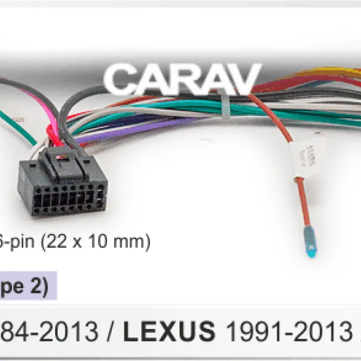 Carav 16-014 разъем 16-pin Toyota 1984+, Lexus 1991+, Daihatsu 1985+ (Питание + Динамики + Руль) от ReLoud