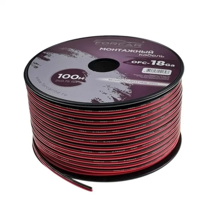 FORCAR OFC-18ga 2*0.75 медь Акустический кабель Red+Black от ReLoud